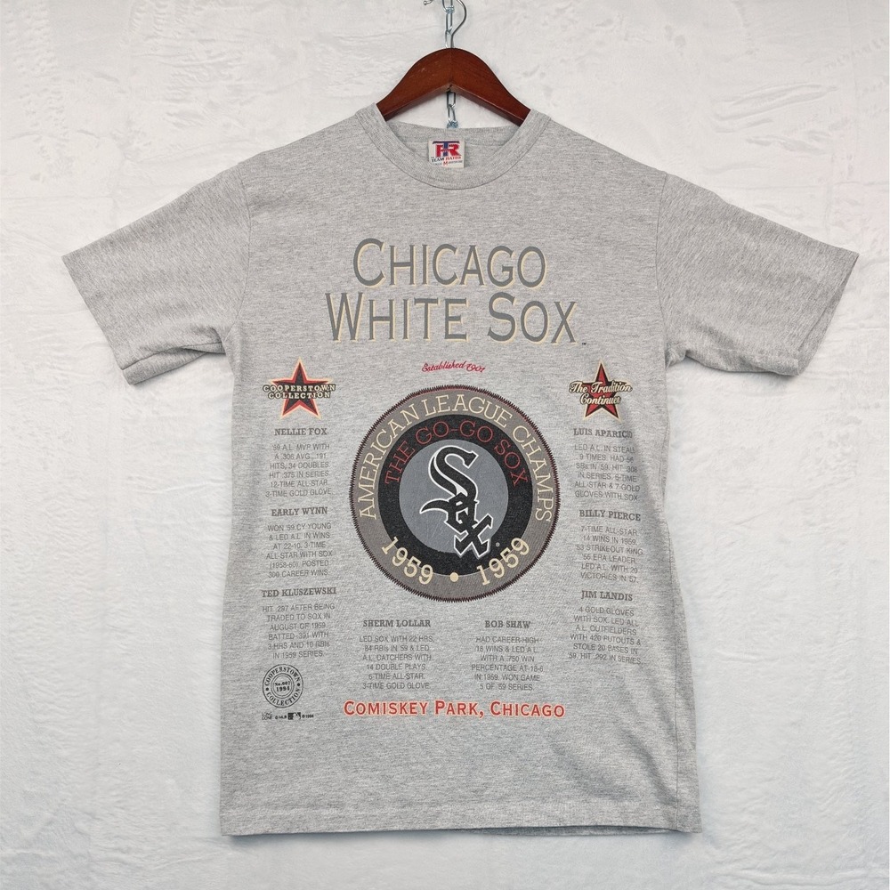 VTG Chicago White Sox T Shirt Mens M Gray 1959 Champs MLB Comiskey Park 90s